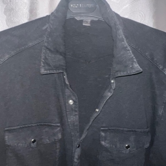John Varvatos black snap button shirt - Picture 2 of 5